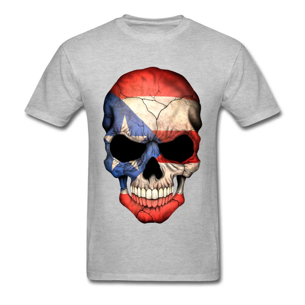 Puerto Rican Flag Skull_grey
