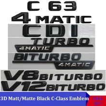 3D матовый черный W204 W205 эмблема автомобиля C180 C200 C300 C320 C350 C280 C220 C250 C63 эмблема значок наклейки с логотипом для Mercedes Benz AMG