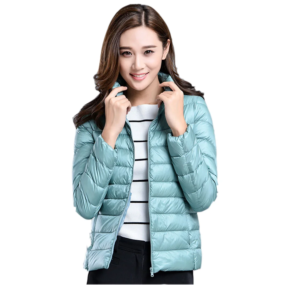 discounted  Women Down Jacket 2019 New Brand 90% White Duck Down Ultra-light Hooded Jacket for Woman Long sleev