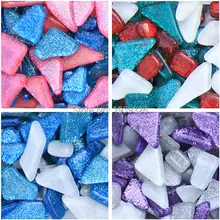 Разноцветная необычная мозаичная плитка 200 г материал корпуса DIY цветочный горшок/фонарь садовое Декоративное Стекло Мраморный блестящий мозаичный бисер