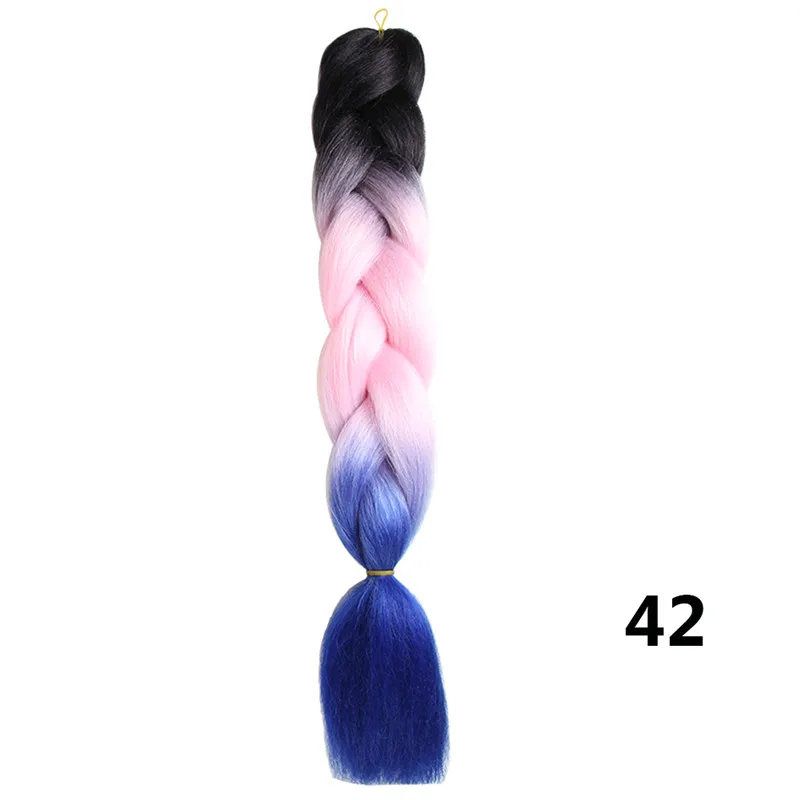 Sambraid jumbo косы ombre канекалон 24 inch плетение волос для вязания канекалон крючком косы синтетических крючком волос 100g - Цвет: #1