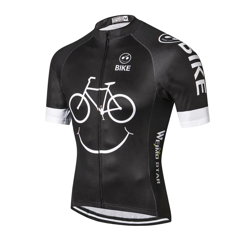 Weimostar Pro Велоспорт Джерси для мужчин с коротким рукавом MTB велосипед Джерси форма велосипедная рубашка быстросохнущая велосипедная Одежда Майо Ciclismo - Цвет: Черный