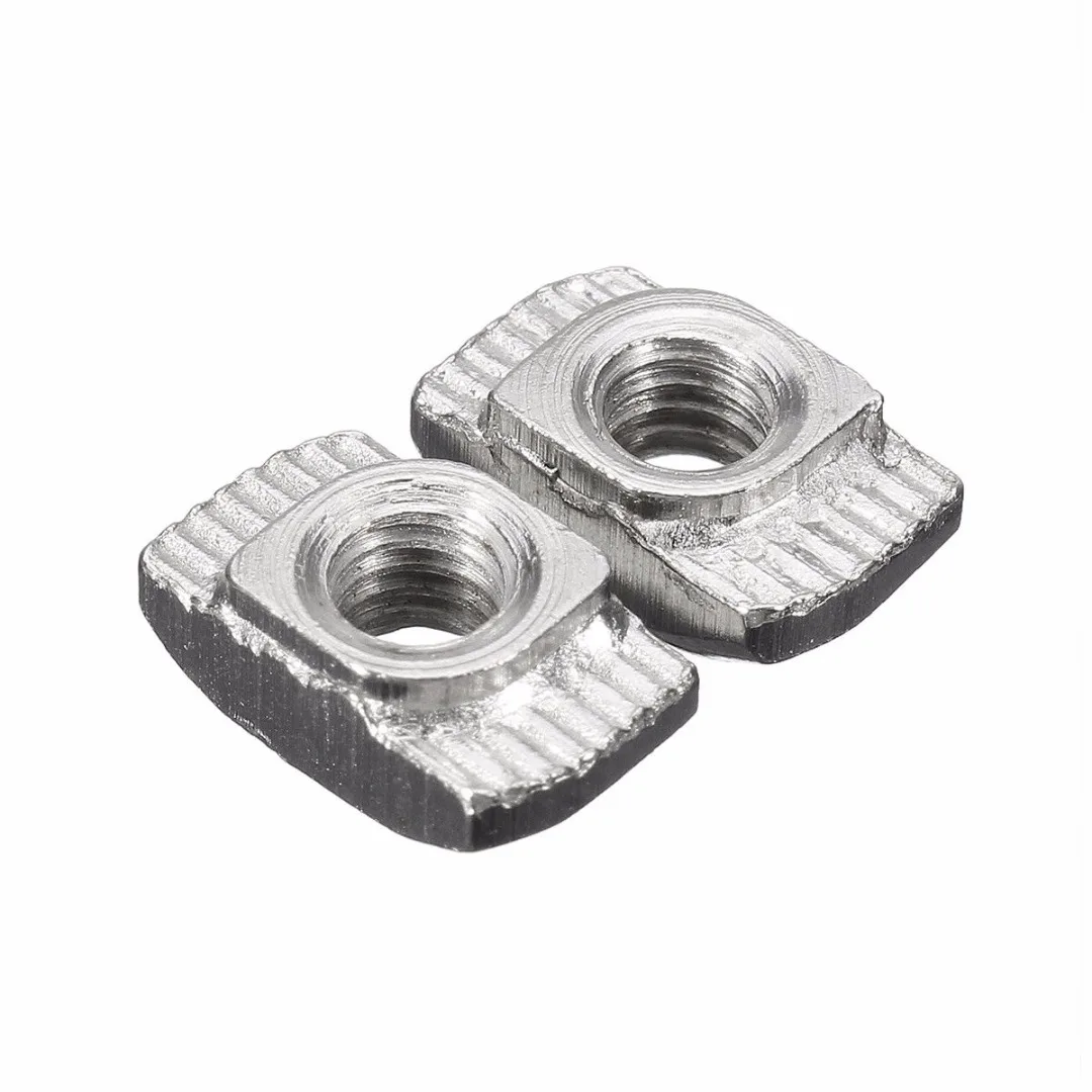 50pcs Carbon Steel T Nuts with M4 20 Thread High Strength T Slot Nut