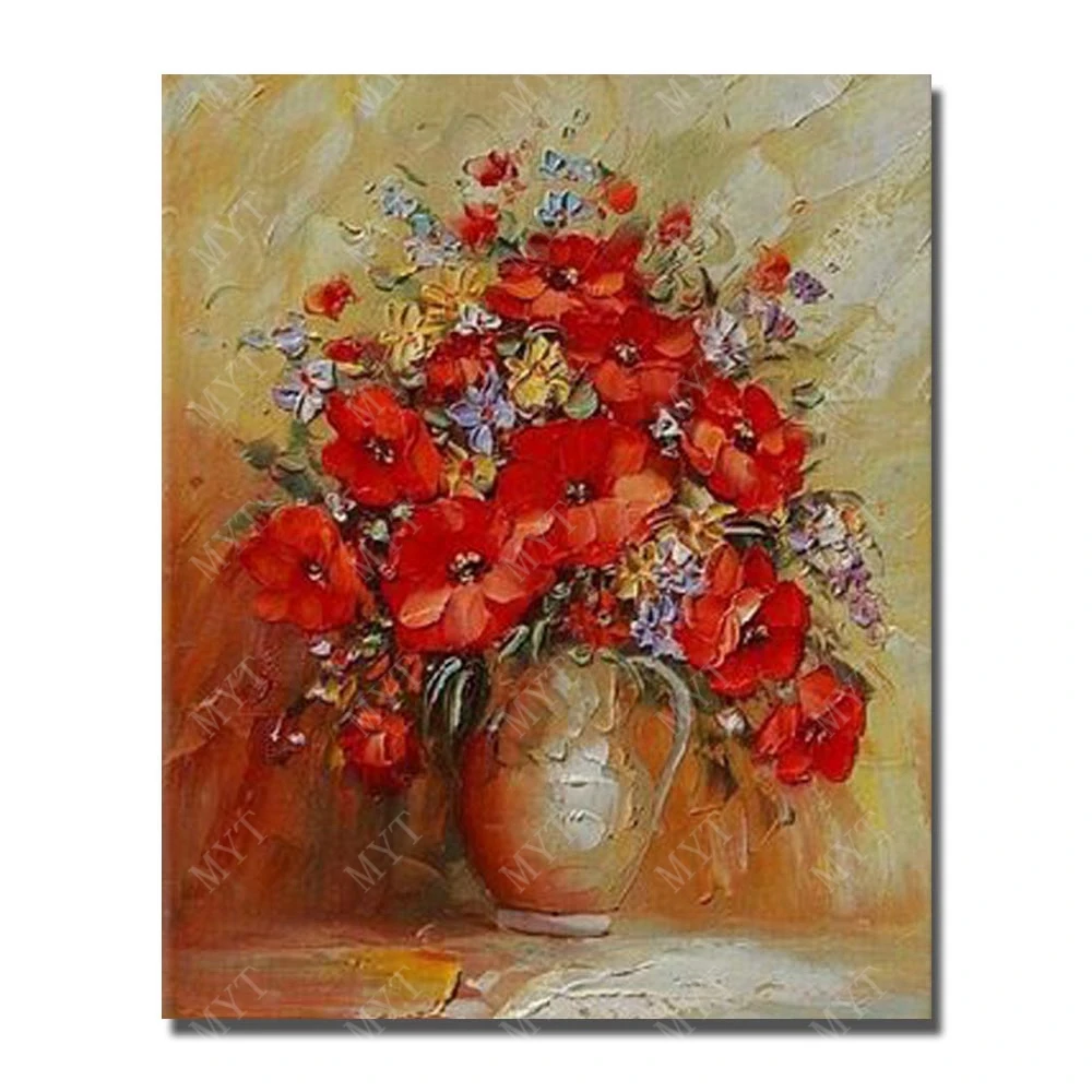 Buy Beautiful flower in vase painting handmade home