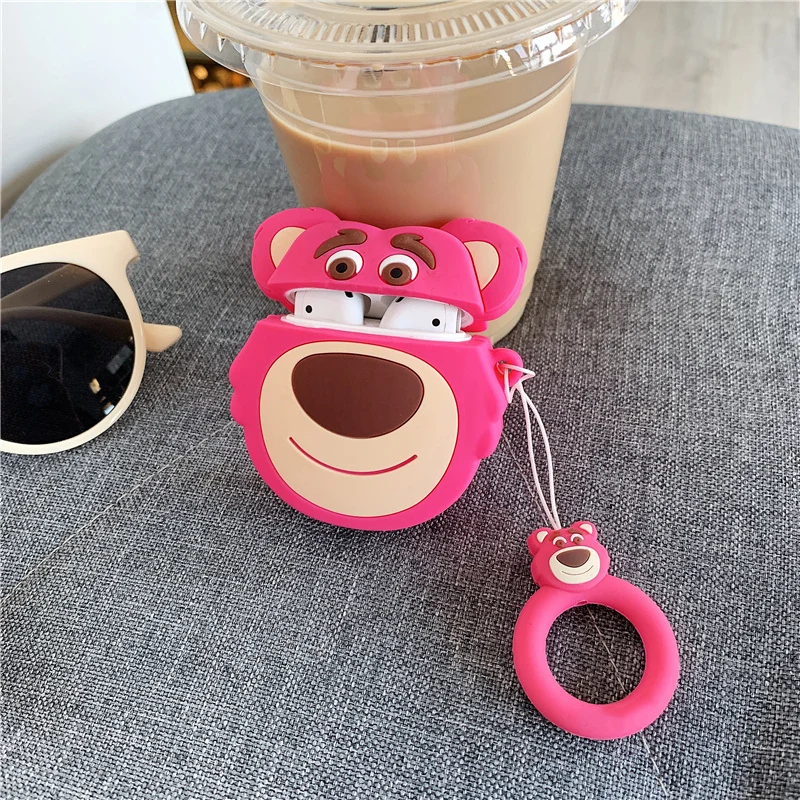 Cartoon bear dog Bluetooth headset cover for apple airpods case wireless headphone soft silicon earphone charging box case