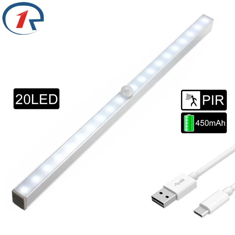 

ZjRight PIR Motion Sensor 18 LEDs Night Light Rechargeable battery driver Power Drawer Closet Cabinet Wardrobe Kitchen Lighting