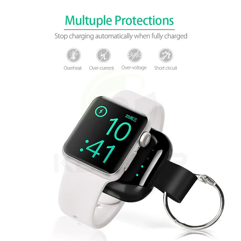 

Keajor For Apple Watch 1 2 3 4 Wireless Charger Power Bank External Battery 700mah Convenient carrying Charger For Apple Watch