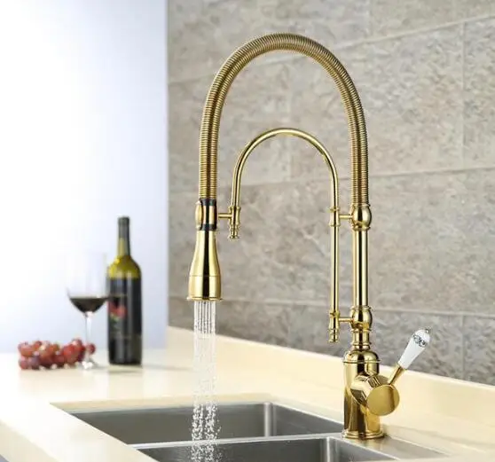 Best Offers  New Arrivals pull out Kitchen faucet Gold kitchen sink Mixer tap Top Quality kitchen faucet vanity water tapfaucet sink faucet