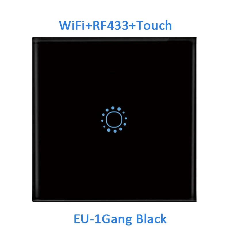 ЕС Стандартный переключатель AC90-250V Wi-Fi Сенсорный настенный светильник переключатель Панель 1/2/3 с функцией дистанционного управления настенного выключателя нулевой провод Установка - Комплект: black 1g