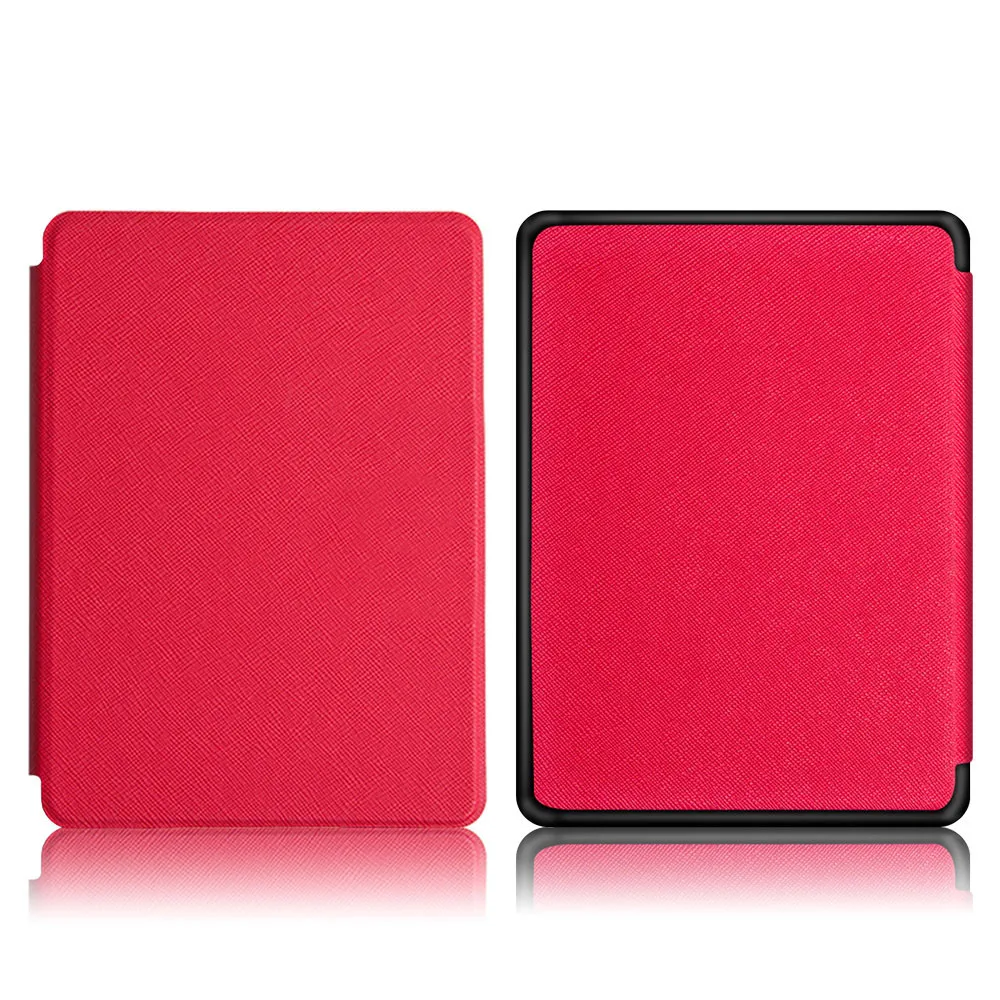 Ультра тонкий умный кожаный магнитный чехол для Amazon Kindle Paperwhite 4 защитный чехол для путешествий портативный - Цвет: Красный