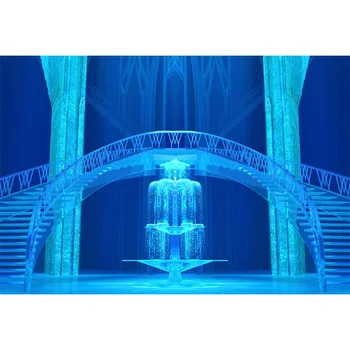 

7x5ft Frozen Castle Palace Crystal Stairs Staircase Grand Entrance Custom Photo Studio Background Backdrop Vinyl 220cm x 150cm