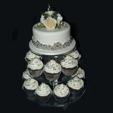 Heißer Montieren und Demontieren Kuchen Halter Runde Acryl 3/4 Tier Cupcake Kuchen-standplatz Dekorieren Geburtstag Party Steht