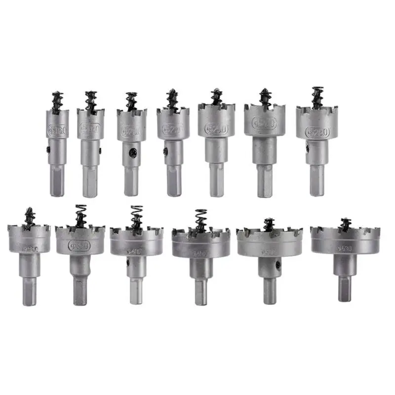 

13pcs Carbide Tip HSS Drill Bits Saw Set Metal Wood Drilling Hole Cut Tools for Installing Locks