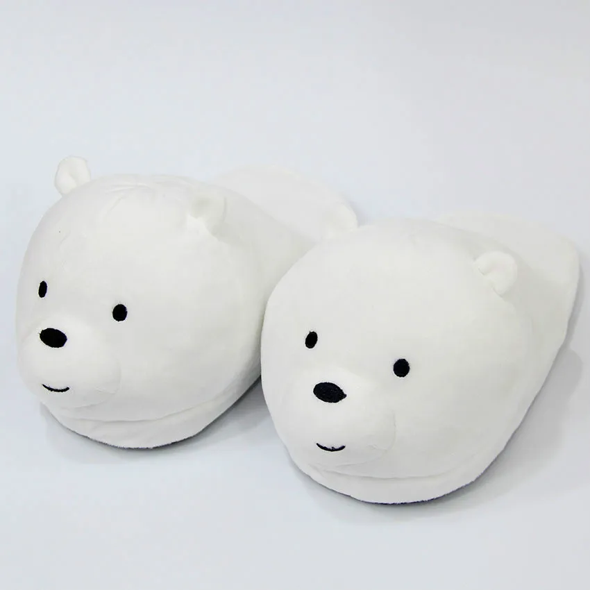 Millffy/милые плюшевые тапочки We are Bear Мягкие с рисунком медведя Цвет серый белый