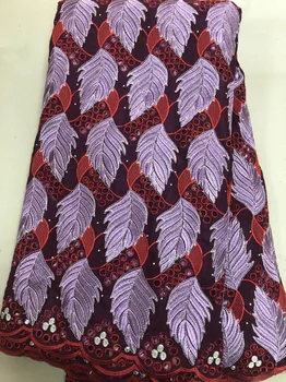 

Swiss Voile Cotton Lace Fabric 2020 African Swiss Voile Laces In Switzerland High Quality Swiss stones Laces For Dress ELL3845