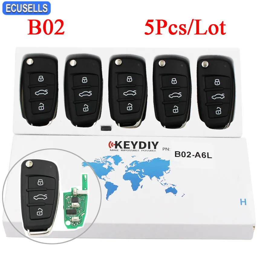 5 Pcs/Lot B02 Remote Control Smart KD Car Key A6L Style 3 Button B