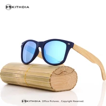 KITHDIA 100% Natural Bamboo Wooden Sunglasses WOOD Handmade Polarized Mirror Coating Lenses Eyewear With Gift Box