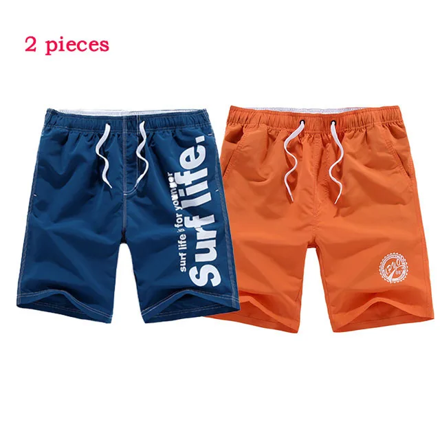 2 шт. повседневные мужские пляжные шорты быстросохнущие Короткие штаны для мужчин размера плюс L-5XL свободные эластичные модные пляжные шорты Бермуды - Цвет: 12
