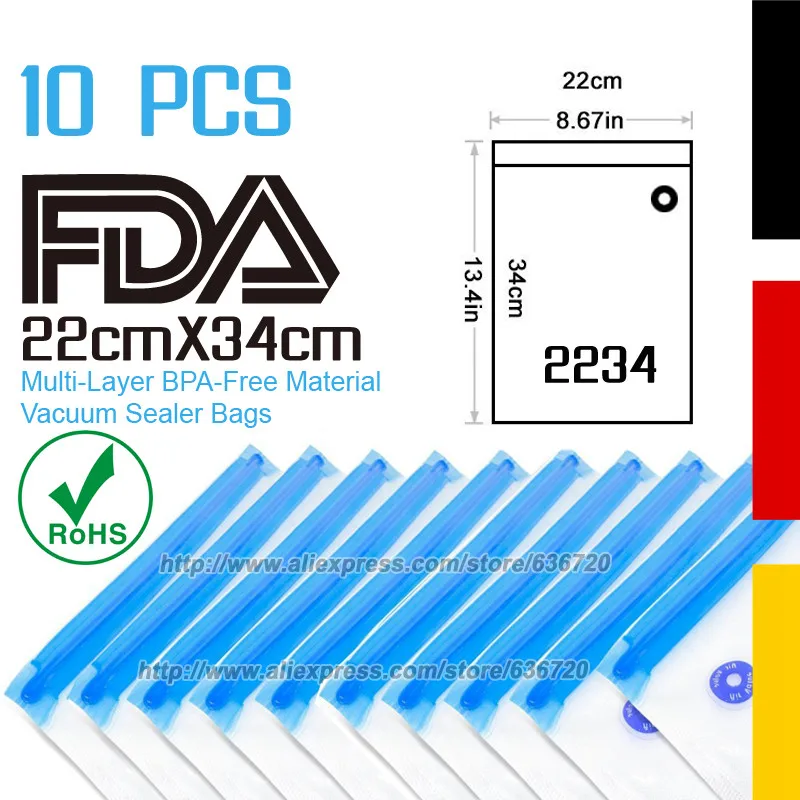 

Size 22X34cm Roll with unique multi layer construction, BPA free Food Vacuum Sealed Bags