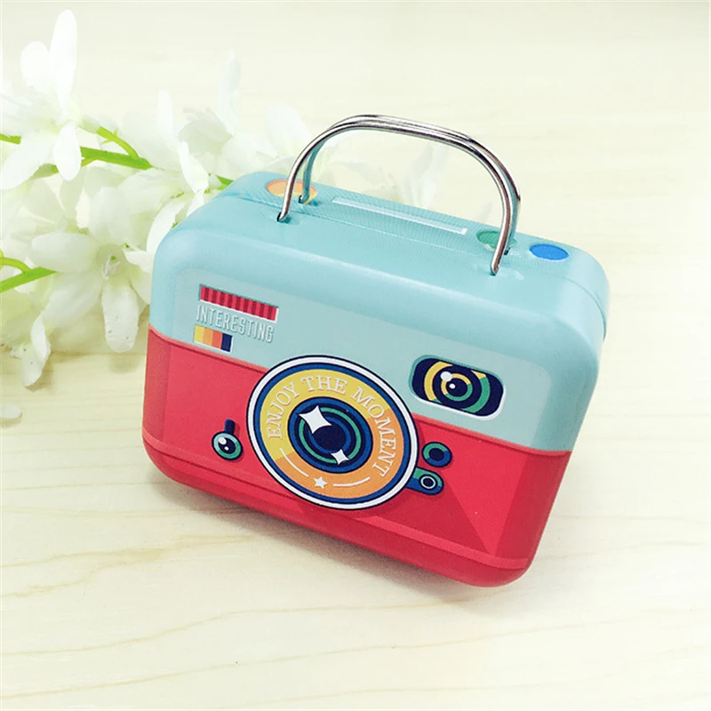 

New Hot Sale Mini Storage Tin Box Retro Suitcase Gift Handbag Small Rectangular Candy Box Small Iron Container 6C0239