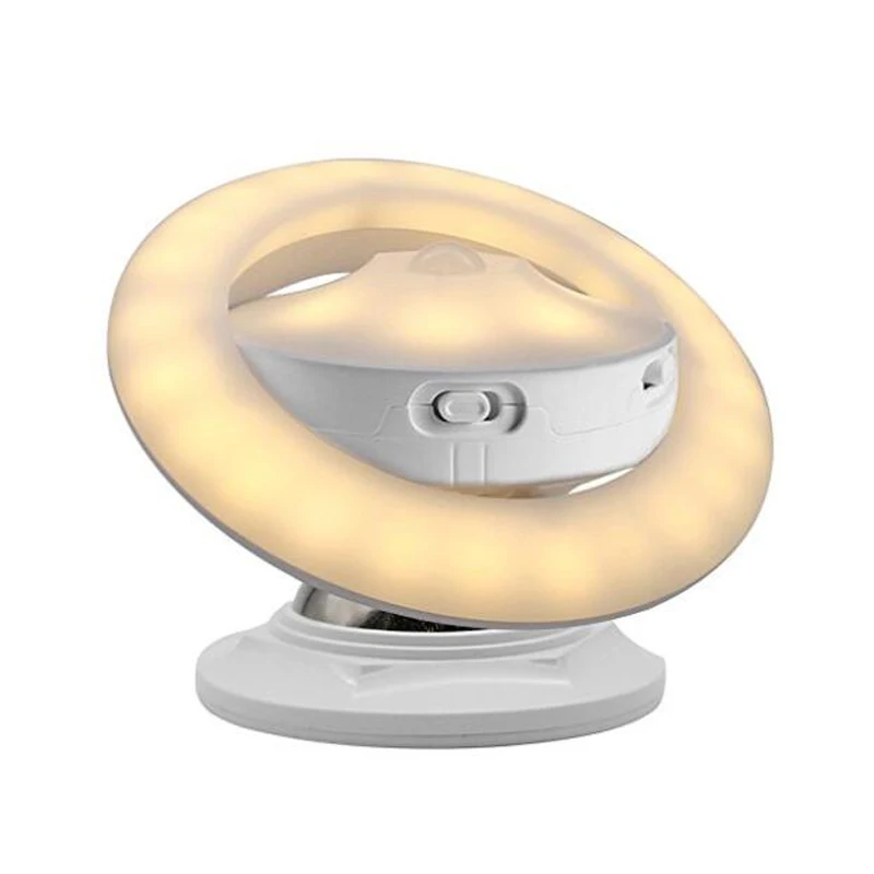 360 Degree Rotating LED Wall Lamp White/Warm light USB Motion Sensor