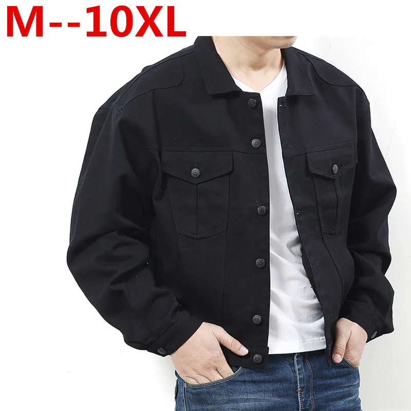 

plus size 10XL 9XL 8XL 7XL 6XL 5XL 4XL 3XL spring new classic denim brand clothing casual men jean jacket coat male Student