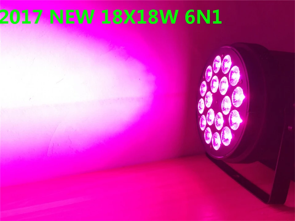 

DJ Par Lattine Lattine Par RGBWA UV 6IN1 18X18 W LED Valutazione Impermeabile IP20 In Alluminio Nero custodia 90 V-240 V