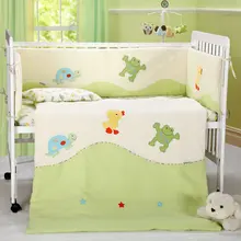 7 шт. детская кроватка комната дети ребенок спальня набор детской бархат хлопок постельные принадлежности зеленый бежевый белье для детской кроватки Набор для новорожденных мальчиков и девочек