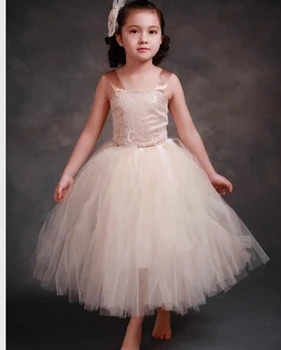 

Free shipping High quailty Flower girl dresses for weddings Elegant floor length lace dress 2-12 age