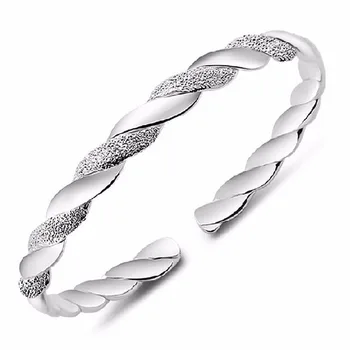 

2020 Silver Bracelt For Women Pretty Lady Bangle Lover Fashion Brand Design Bracelets Bangles Jewelry Free Shipping