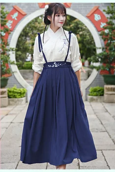 

Chinese Ancient Traditional Hanfu Women Modern Hanbok Strap dress