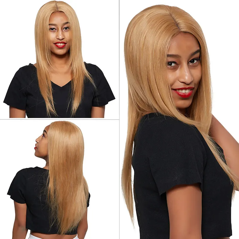 Colored #27 Honey Blonde Bundles Straight Human Hair Weave Bundles 100% Peruvian Hair Extensions Shining Star Thick Weft NonRemy (59)