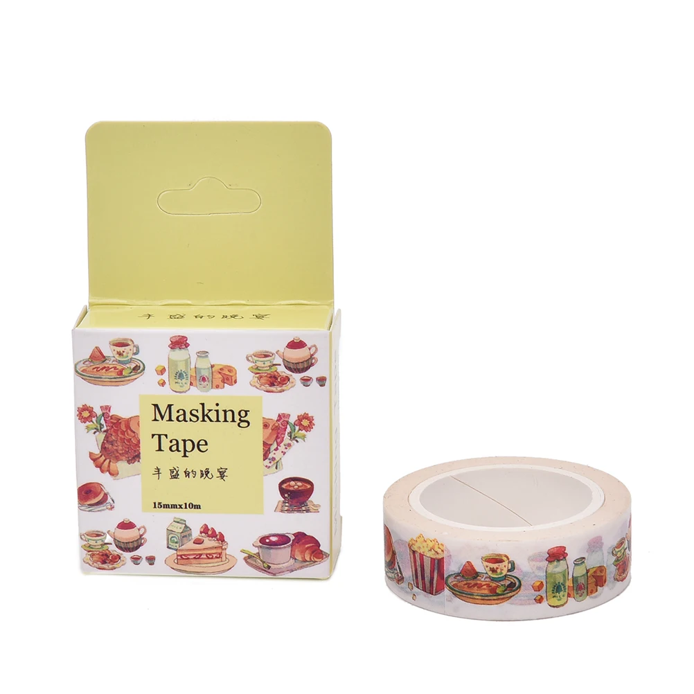 1.5CM 10m Wide Fresh Vegetable Meat & Fish Food Dinner Washi Tape