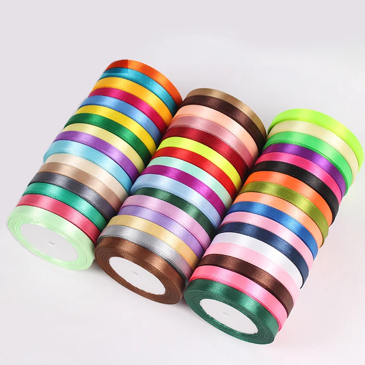

3/8" (10mm) 25 Yards Cheap Satin Ribbon arts crafts & sewing White Black Blue Purple Ribbon handmade diy material gift wrap