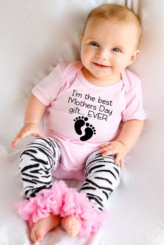 

I am the best mothers day gift ever print New Style Short Sleeved Girls Baby Romper Cotton Newborn Body Suit Baby Pajama Boys