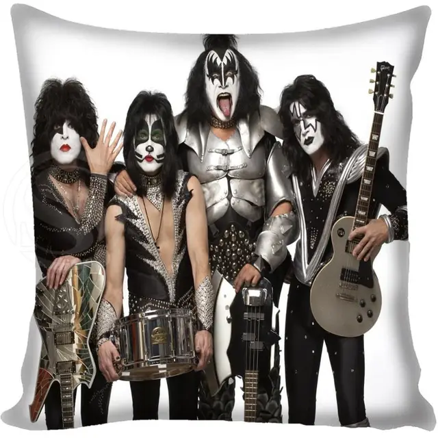 G0309 Custom Square Pillowcase Kiss Music Rock Band Pillow Cover