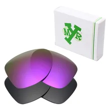 2 пары mryok ПОЛЯРИЗОВАННЫЕ замены Оптические стёкла для отправки Oakley 2 Солнцезащитные очки для женщин Стелс черный и плазменных фиолетовый