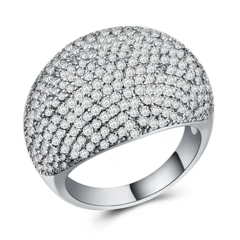 

MOONROCY Silver Color Rose Gold Color Wedding CZ Rings Cubic Zirconia Jewelry for Women Gift Womens Dropshipping Wholesale
