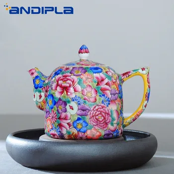 

300ml Jingdezhen Boutiques Famille Rose Porcelain Flowers Teapot Kung Fu Tea Set Tea Pot Coffee kettle Creative Home Decor