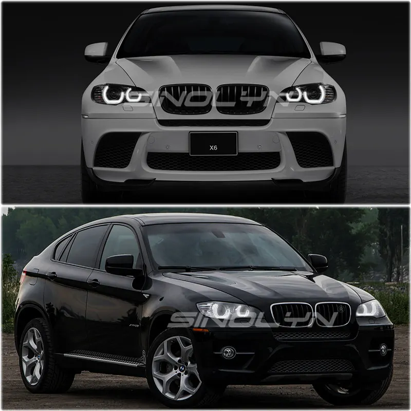 Светодиодный светильник sinolon DTM angel eyes для BMW X6 E71 E72 X6M 2008- ксеноновый головной светильник DRL Halo M4 стильный светильник указателя поворота комплект аксессуаров