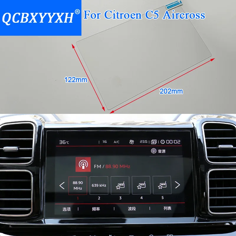 

QCBXYYXH Car Styling GPS Navigation Screen Glass Protective Film For Citroen C5 Aircross Control of LCD Screen Car Sticker