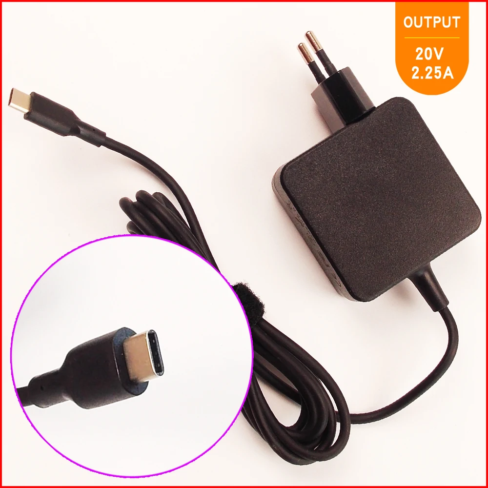 20V 2.25A Laptop ładowarka sieciowa USB C typu C dla Lenovo ładowarka do lenovo usb-c 20v 2 25a