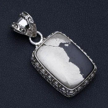 

Natural Apache Gold Stone Punk Style 925 Sterling Silver Pendant 1 1/2" P0303