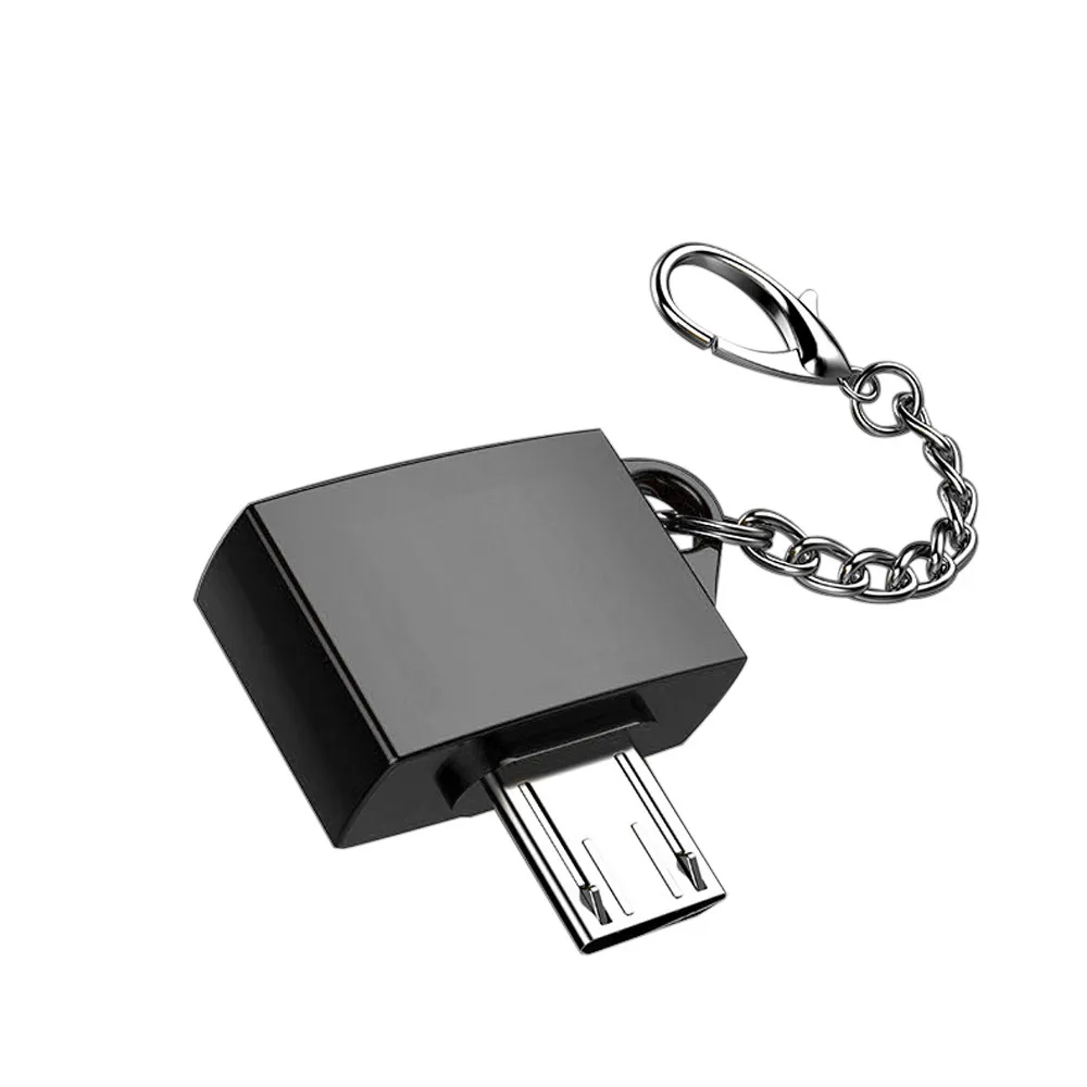 Новинка, лучшая, Металлический Micro USB Мужской к USB 2,0 A Женский Адаптер конвертера OTG с брелоком,, Прямая поставка