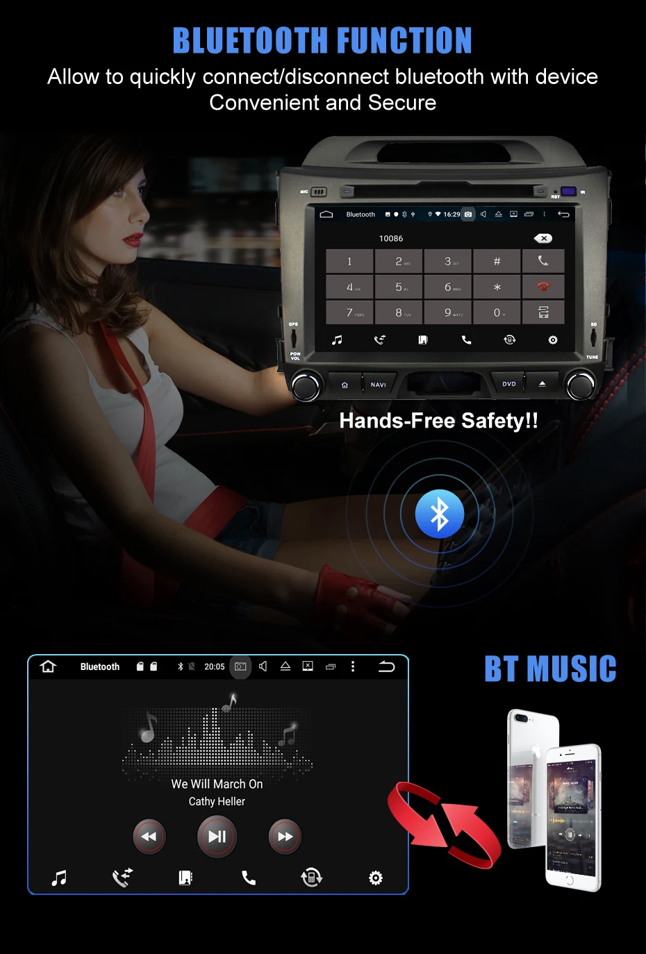 Clearance KANOR Android 9.0 Octa Core 4+32G 2din Car Radio For KIA Sportage 2011 2012 2013 2014 2015 8" IPS Screen Radio Cassette Recorder 2