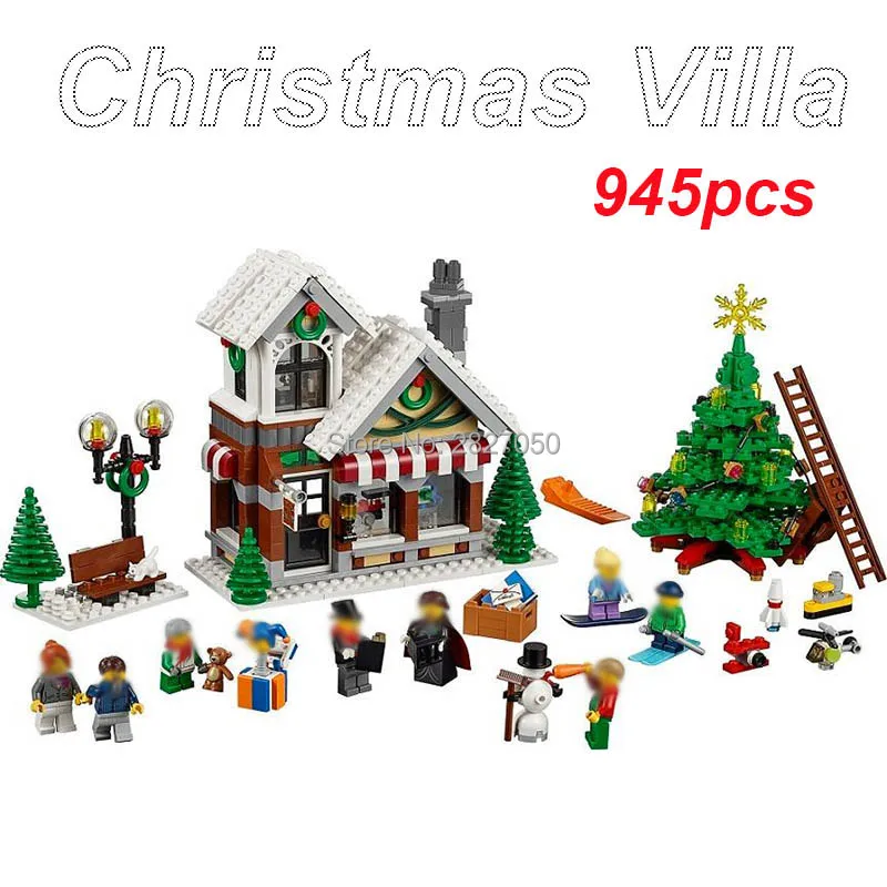 

My World Winter Christmas Villa 945pcs Building Blocks toy Xmas Hut House Decoration Block toys for boys and girls new year gift