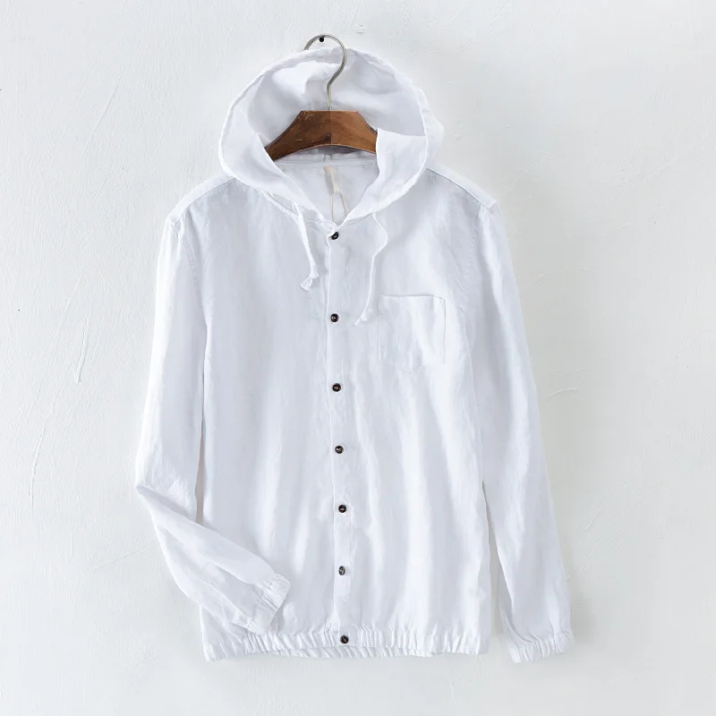 linen shirt with hood