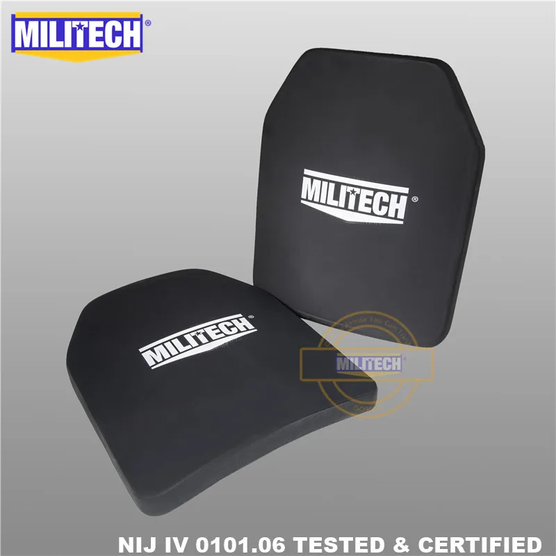 MILITECH две части 2,7 кг/шт. глинозема и PE NIJ IV пуленепробиваемая пластина Al2o3 NIJ 4 автономная баллистическая панель с бесплатной доставкой - Цвет: MILITECH LOGO