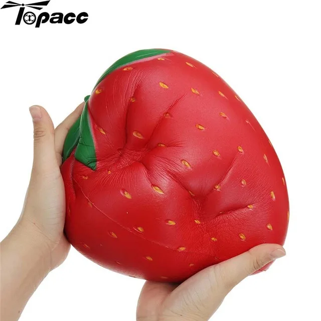 

25cm Simulation Big Red Strawberry Huge Fruit Slow Rising Soft Gift Collection With Packaging Antistress Ball Decompression