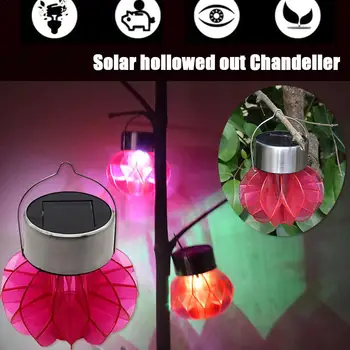 

Light Control Sensing Solar Powered Colorful Hanging Lamp Lawn Light Courtyard Garden Path Lamp Chanderlier
